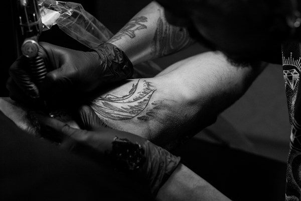 Cremation ashes tattoo