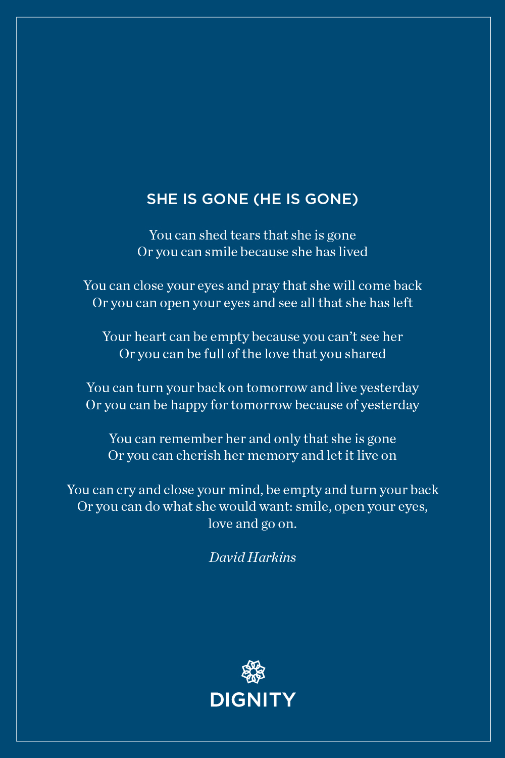 Poems and verses She is gone