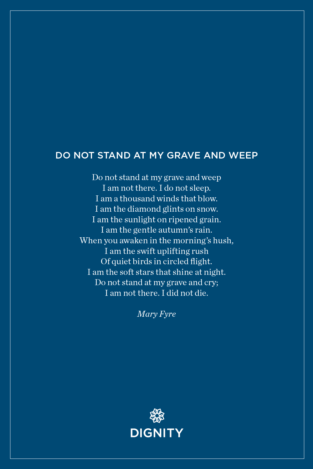 Poems and verses  Do not stand