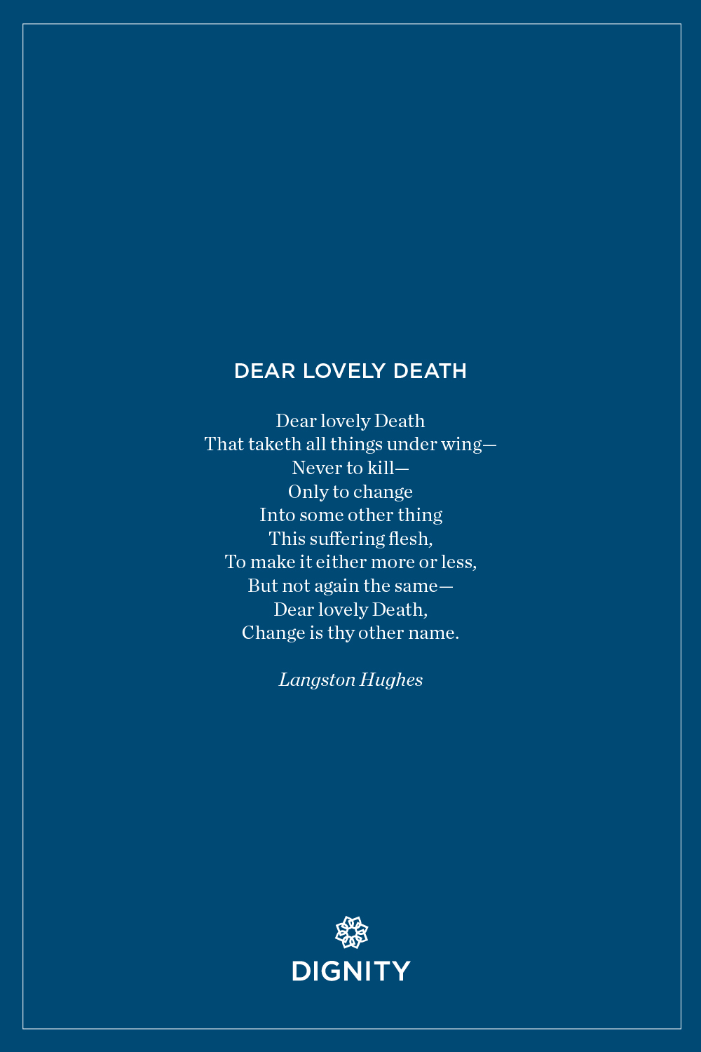 Non religious funeral Dear lovely death